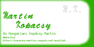 martin kopacsy business card
