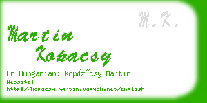 martin kopacsy business card